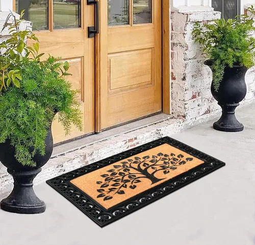 Miniatura 80 de A1HC Tapete para Puerta de Fibra de Coco Natural y Caucho, 30"x48" – Grueso, Duradero, Resistente, Anti-Desprendimiento, Resistente a