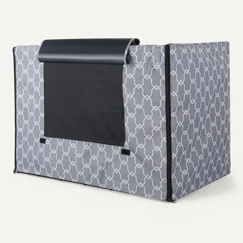 Miniatura 4 de Amazon Basics Funda para jaula de perro para jaulas de alambre de 48 pulgadas, resistente con paneles con cremallera, poliéster reciclado