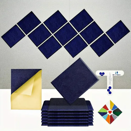 Miniatura 10 de Paneles acústicos autoadhesivos [390 lbs/yd³ de densidad ultra alta], panel de absorción de sonido de segunda generación, panel de sonido de nivel