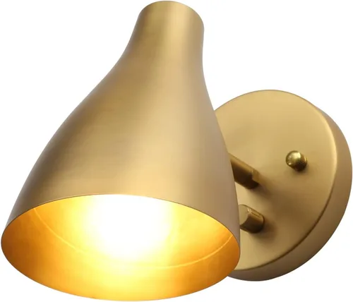 Pathson Lámpara de pared ajustable con interruptor de atenuación, iluminación vintage de pared de noche con acabado negro mate, lámpara de pared
