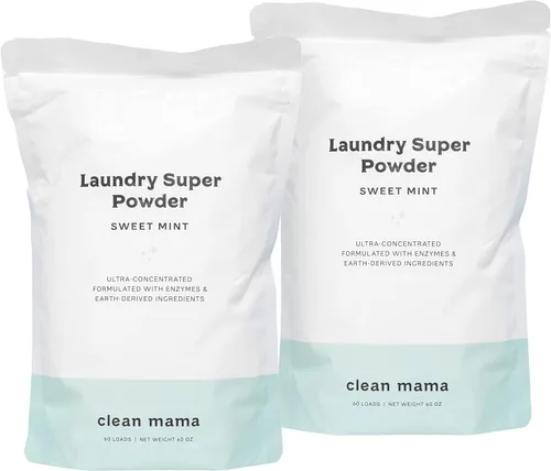Miniatura 10 de Clean Mama Detergente en polvo para ropa sucia, detergente en polvo extra fuerte, detergente natural para ropa para pieles sensibles, alimentado por
