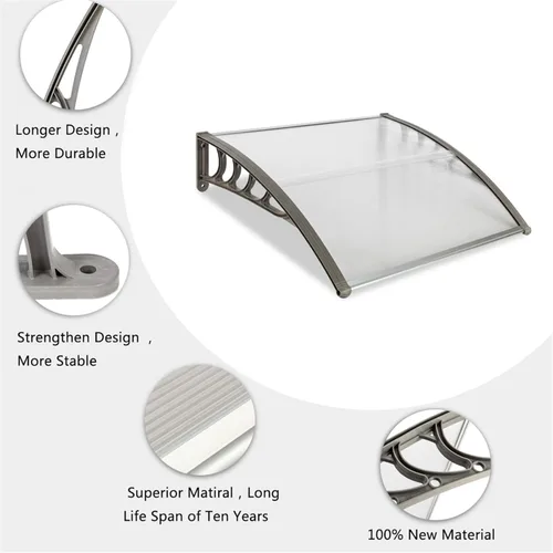 Miniatura 4 de Toldo para ventana y puerta con dosel, toldo moderno de policarbonato para puerta delantera, toldo para patio con dosel para ventana y puerta, Toldo