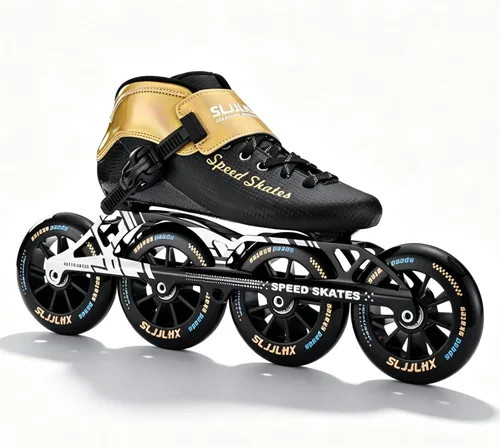 Patines de velocidad en línea para adultos para hombres y mujeres, patines profesionales de fitness y carreras para adultos, patinaje de alto Negro