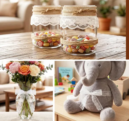 Miniatura 7 de ilauke Cinta de encaje blanco de 82 yardas, 15 rollos de adornos de encaje vintage con varios patrones de ganchillo y costura, diseños florales