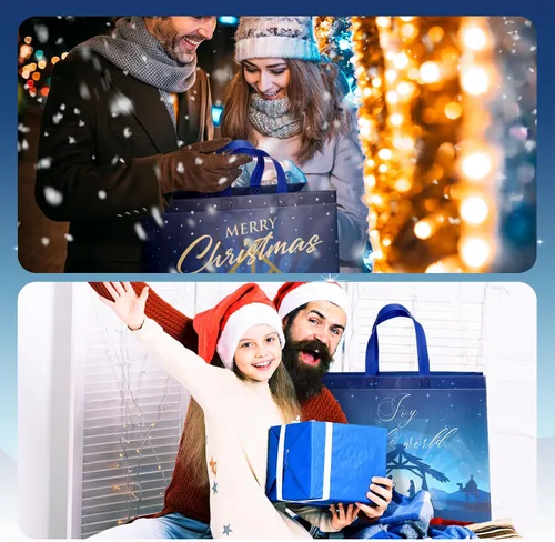 Miniatura 6 de Sweetude 6 bolsas grandes de regalo de Navidad religiosas de 16 pulgadas, reutilizables, bolsa de regalo de Jesús cristiano con asa, bolsa de regalo