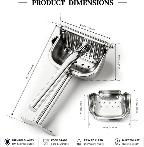 Miniatura 2 de Fruit Juice Squeezer Manual Juicer – Premium 304 Stainless Steel Hand Juicer Juice Press with Metal Filter filter bag, Easy to Use & Clean, Non-Slip