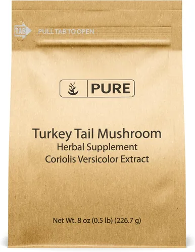 PURE ORIGINAL INGREDIENTS Hongo de cola de pavo (8oz) Trametes Versicolor, Coriolus Versicolor, sin OMG