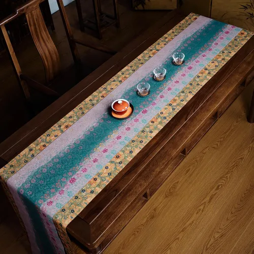 Miniatura 17 de Extra Long 2-Piece Table Runner Set 118, Waterproof Banquet Table Decor, Double Sided Event Cloth, Heavy Duty Tea Mat, Washable Reversible Brocade