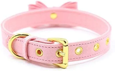 Miniatura 3 de PU Leather Bow Collar Necklace Choker with Bell Cat Cosplay Kitty Necklace Choker Collar for Women