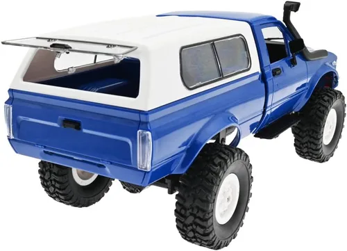 Miniatura 4 de RC Rock Crawler WPL C24 RTR 1/16 Camionetas color azul con luces LED 2.4 GHz 4 x 4 todoterreno RC Semi Camiones todo terreno, camión de control