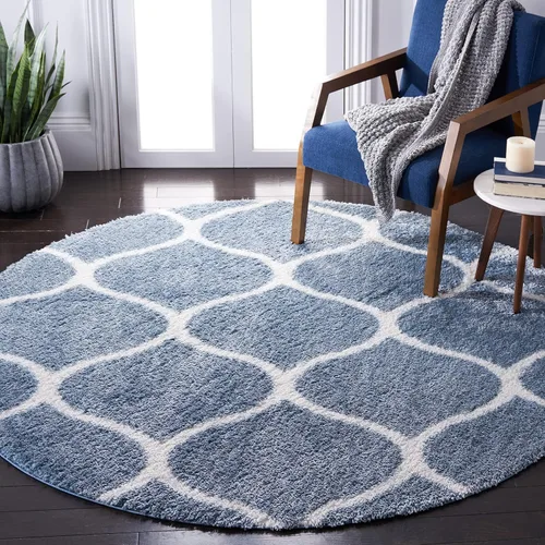 Miniatura 24 de SAFAVIEH Tahoe Shag Collection - Alfombra para pasillo, 2 x 9 pies, color beige y blanco, diseño de enrejado, no desprende pelusa y de fácil