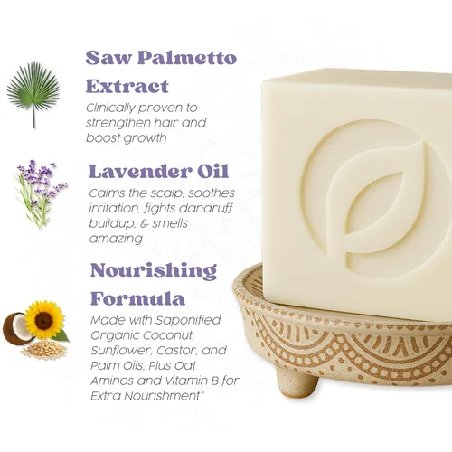 Miniatura 3 de Vegan Loc Shampoo Bar – Champú clarificador de rastas de lavanda sin residuos, hecho para el cuidado del cabello de las rastas