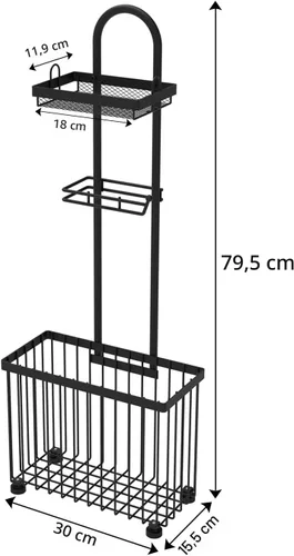 Miniatura 8 de X-cosrack Soporte Independiente para Papel Higiénico Soporte de Toallas de Papel con Estante de Despliegue y Dispensador con Estante de Negro
