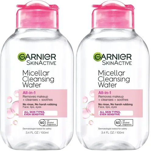 Miniatura 14 de Agua micelar limpiadora Garnier, desmaquillante todo en uno y limpiador facial, para todo tipo de piel, 3.4 onzas líquidas (100mL), 1 unidad