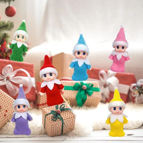 Miniatura 7 de LovelfStory - Accesorios de elfo para bebé, pequeña muñeca elfa de Navidad niña y niño para regalo de Navidad (Verde)