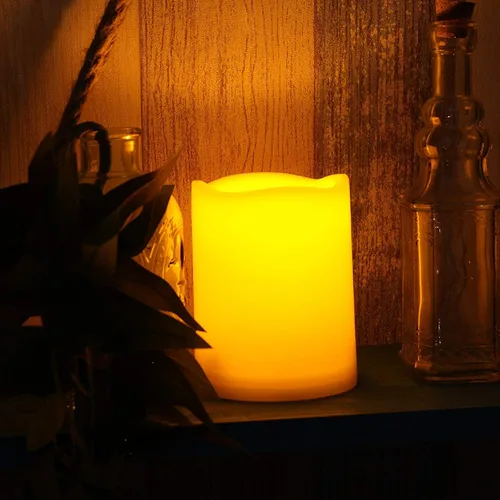Miniatura 6 de 2 velas LED sin flama, de pilas, impermeables, para exteriores, con control remoto y temporizador, luz nocturna parpadeante de resina plástica