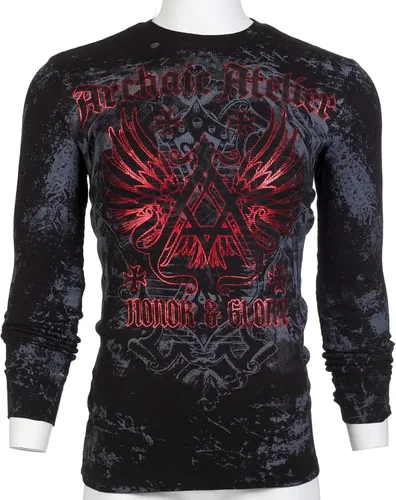 Miniatura 5 de Archaic by Affliction - Camisa térmica de manga larga para hombre, Negro, XXL