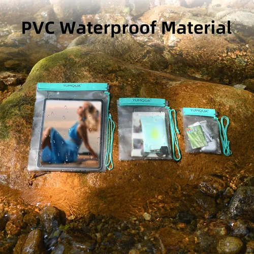 Miniatura 3 de YUMQUA Bolsa impermeable transparente, bolsa impermeable para documentos, soporte para pasaporte, funda hermética para mapas, bolsa impermeable a