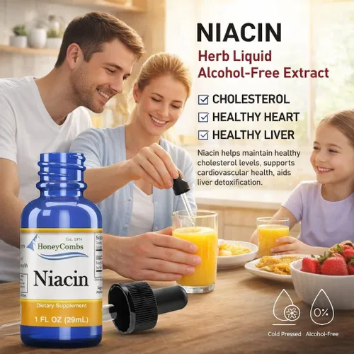 Miniatura 7 de HoneyCombs Vitamina B3 Niacina Líquida 500% DV Niacinamida B3 Suplemento Sublingual Complejo B Vitamina - Hecho en Estados Unidos - Niacina Vitamina
