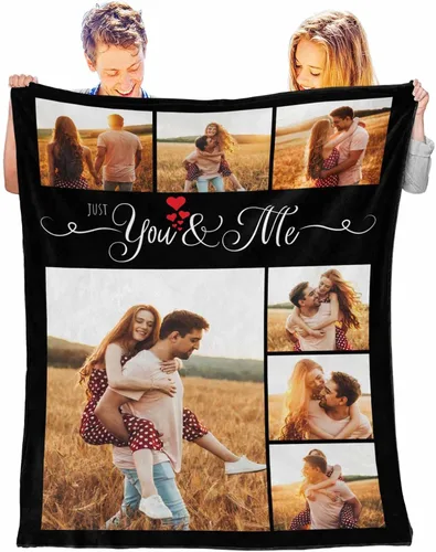 Miniatura 10 de D-Story Mantas personalizadas con fotos, regalos personalizados para parejas, regalos de aniversario y cumpleaños para esposa, marido, novia, novio