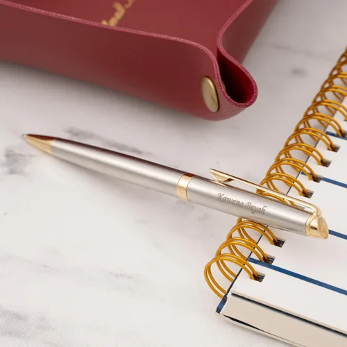 Miniatura 2 de Dayspring Pens Waterman Pen personalizado Bolígrafo grabado Waterman Hemisphere con borde dorado inoxidable. Personalizado y enviado en un día