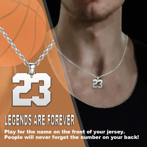 Miniatura 3 de Collar de acero inoxidable con números personalizados, cadena de números personalizados, collares deportivos para hombres y mujeres, 0.7, 0.9 y 1.2