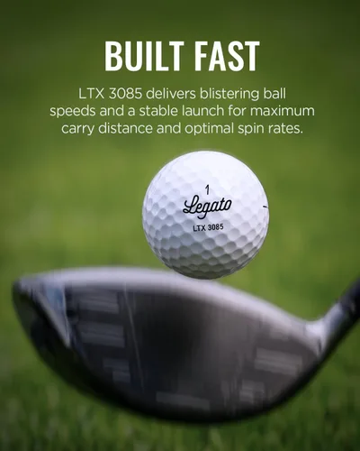 Miniatura 4 de Legato Pelotas de golf LTX3085 Distancia maximizada con tacto suave 3 piezas Cubierta de uretano Compresión 85