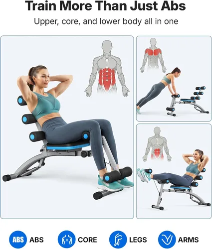 Miniatura 8 de MERACH Ab Machine, Adjustable Ab Workout Bench for Home Gym, Multi-Functional Sit Up Exercise Equipment with 300 LBS Weight Capacity, Exercise Chair