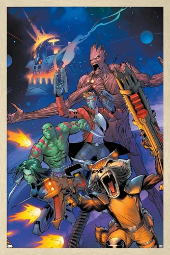 Miniatura 5 de Marvel Comics Guardianes de la Galaxia - Póster de pared con gritos grupales, 34 pulgadas de largo x 22.4 pulgadas de ancho, versión premium sin