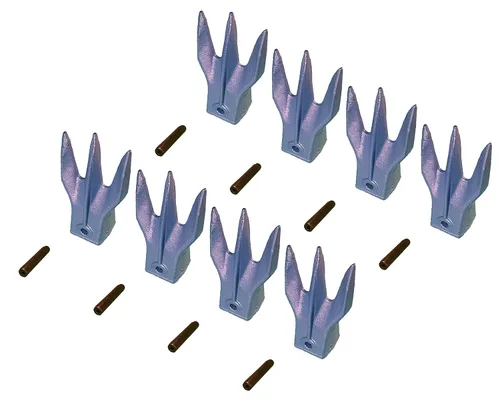 Miniatura 10 de Mini excavadora cubo Trident Rock Tooth, 238-3207 TR3 w/Pin, compatible con CAT VRS-50 (1)