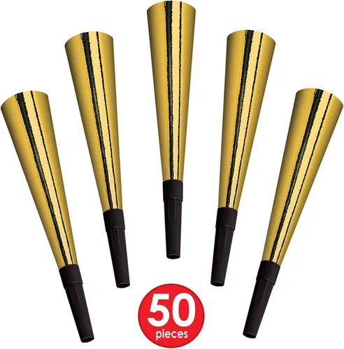 Miniatura 5 de Beistle Kit de fiesta surtido de estrellas de año nuevo dorado para 50
