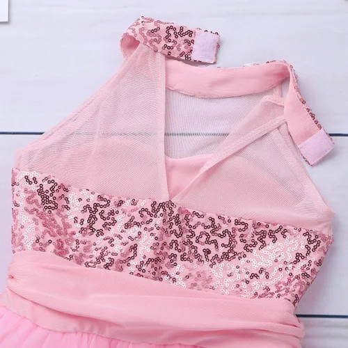 Miniatura 5 de iiniim Camisola de lentejuelas para niñas, leotardo de ballet, tutú de baile, brillante, para fiesta de hadas, disfraz de fantasía