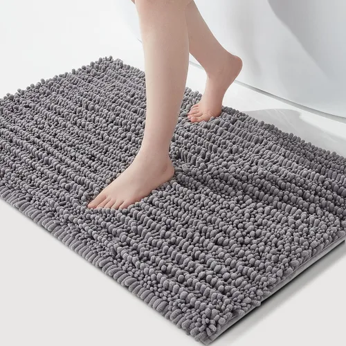 Miniatura 26 de FLOLEOPA Alfombras de Baño de Microfibra de Felpa Suave, Alfombras de Baño Absorbentes Antideslizantes Lavables a Máquina, Tapetes de Baño para Beige