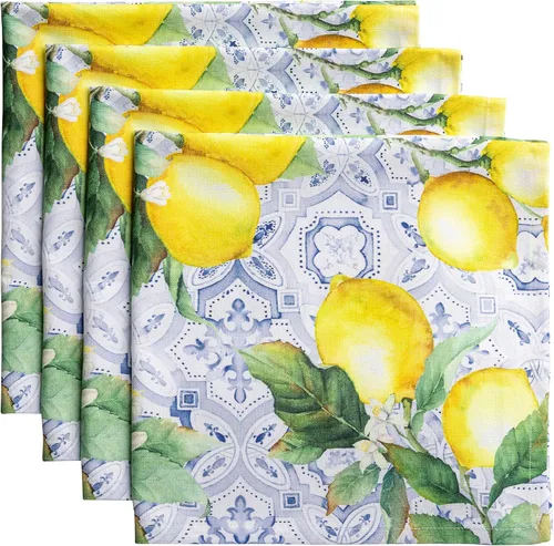 Miniatura 48 de Maison d' Hermine Happy Florals - Juego de 4 servilletas 100% algodón suave y cómodo perfectas para cenas familiares, bodas, fiestas de cóctel, 063