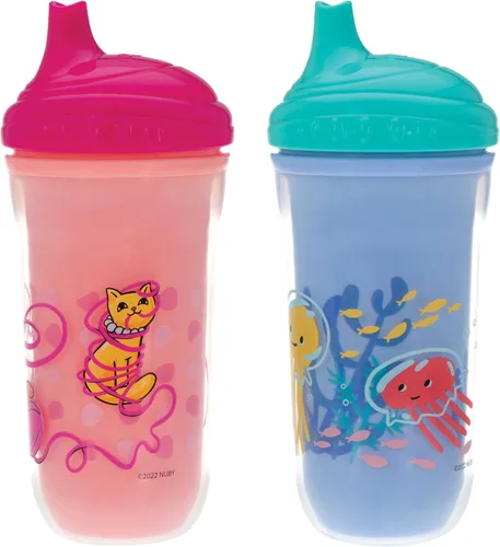 Miniatura 3 de Nuby No-Spill Insulated Hard Spout 9 oz Cup, Colors/Prints May Vary,2 Count (Pack of 1)