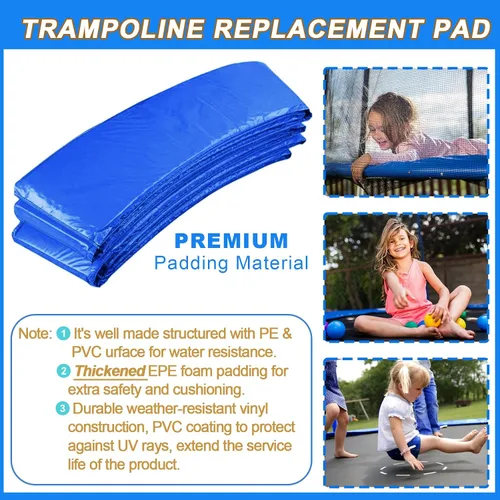 Miniatura 2 de Trampoline Pad Replacement, 12FT 14FT 15FT Trampoline Spring Cover, Thickened EPE Foam Tear-Resistant Waterproof Safety Pad, No Holes for Pole
