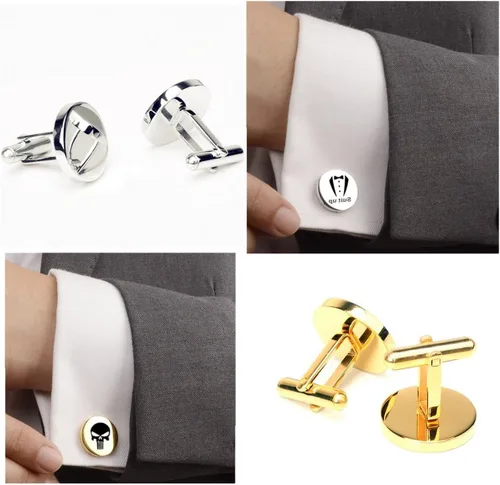 Miniatura 5 de Gemelos personalizados con nombre para hombre, gemelos con inicial para novio, negocios, boda, alfabeto, letra, joyería, regalo personalizado