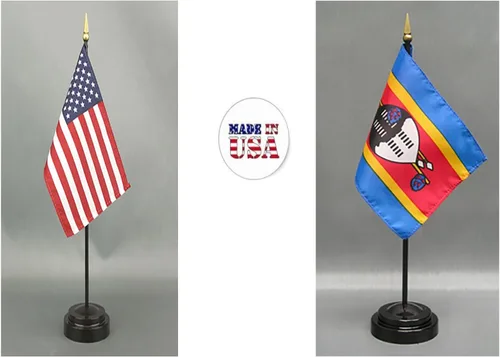 Miniatura 26 de Juego de banderas de escritorio de Afganistán, hecho en Estados Unidos, de rayón de 4 x 6 pulgadas, escritorio de oficina y pequeñas banderas