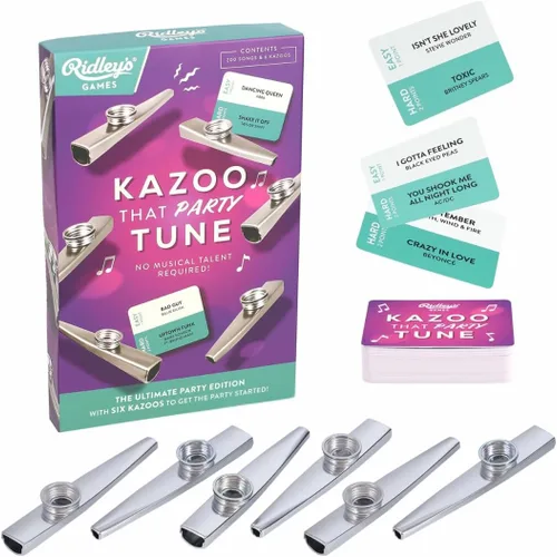 Miniatura 8 de Kazoo That Festive Tune Juego navideño para la familia No se requiere talento musical Incluye 4 kazoos y 100 canciones festivas