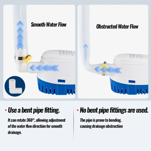 Miniatura 6 de Bomba de sentina marina automática de 12 V 1100 GPH con interruptor de flotador integrado - Bomba de agua sumergible de encendido/apagado automático