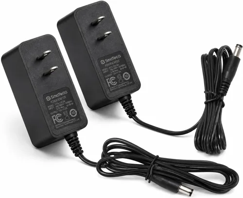 SmoTecQ Adaptador de CA de fuente de alimentación de 12 V 2 A, paquete de 2 unidades, cargador de transformador de 24 W para tiras de luces LED,