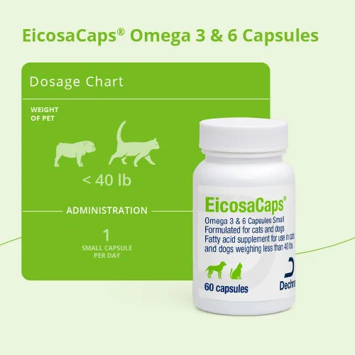 Miniatura 4 de EicosaCaps Omega 3 y 6 para perros y gatos de menos de 40 libras, 60 cápsulas