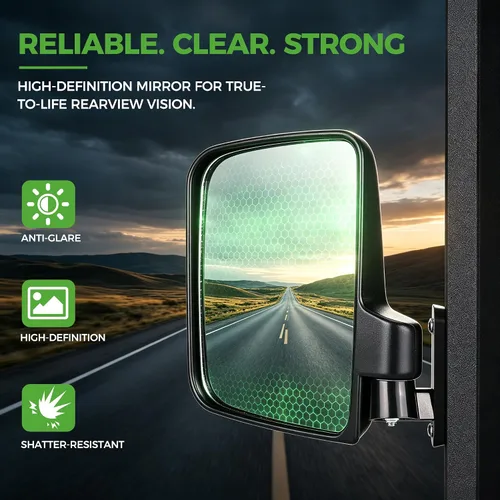 Miniatura 4 de Kit universal de espejo retrovisor convexo de gran angular y retrovisor lateral plegable, compatible con modelos Club Car, EZGO, Yamaha