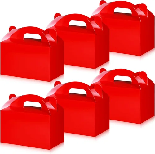 Miniatura 10 de 36 cajas de regalo de fiesta, cajas de regalo de papel a dos aguas con asas para cumpleaños, boda, ducha, suministros de fiesta de Navidad, 6 x 3.5