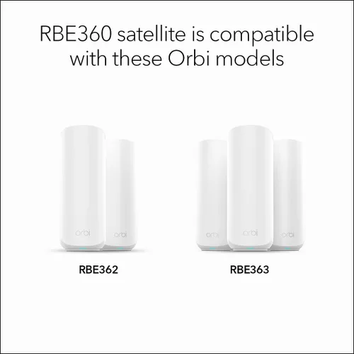Miniatura 4 de NETGEAR Orbi Serie 360 (RBE360) Satélite de red de malla WiFi 7 de doble banda – Funciona con funciones de seguridad Orbi RBE362, RBE363, 5 Gbps