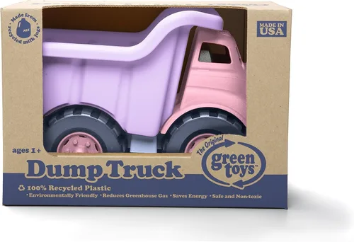 Miniatura 2 de Green Toys Camión volquete en color rosa, sin BPA, juguetes de juego sin ftalatos para mejorar la motricidad gruesa, habilidades motoras finas.