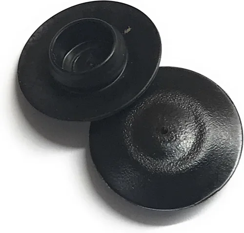 3/8" (0.375 inch) Cuerpo de plástico negro de montaje empotrado y tapón de agujero de chapa - Cantidad 25