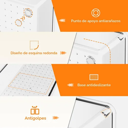 Miniatura 2 de Criusia Organizador de cajones, juego de 10 unidades de plástico transparente grande, 3 tamaños versátiles bandejas organizadoras de baño y tocador