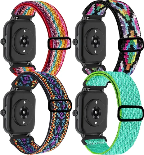 Paquete de 4 correas elásticas para reloj compatibles con AMAZ FIT GTS/GTS2/GTS 3/GTS 2e/GTS 2 mini/GTS 4/GTR mini, correas de repuesto de nailon