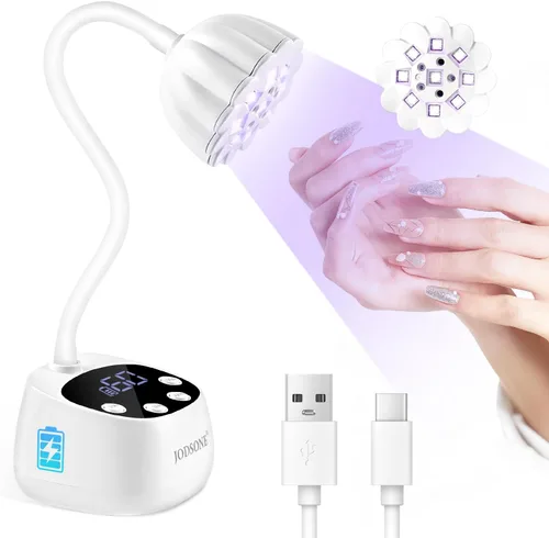 Miniatura 10 de JODSONE Lámpara de uñas UV de curado rápido, lámpara de cuello de cisne portátil y flexible con diseño ajustable de 360°, secadora LED recargable